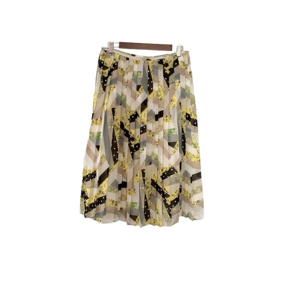 Calvin Klein Pleated Chiffon Midi Skirt Size 6 Multicolor - Picture 2 of 8